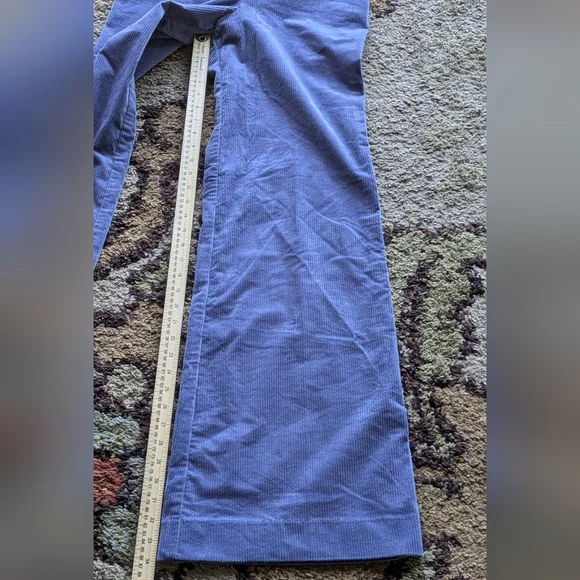 Kate Spade Pants Women's Size 4 Blue Corduroy Modern Cord Flare Wide Leg - Picture 3 of 7